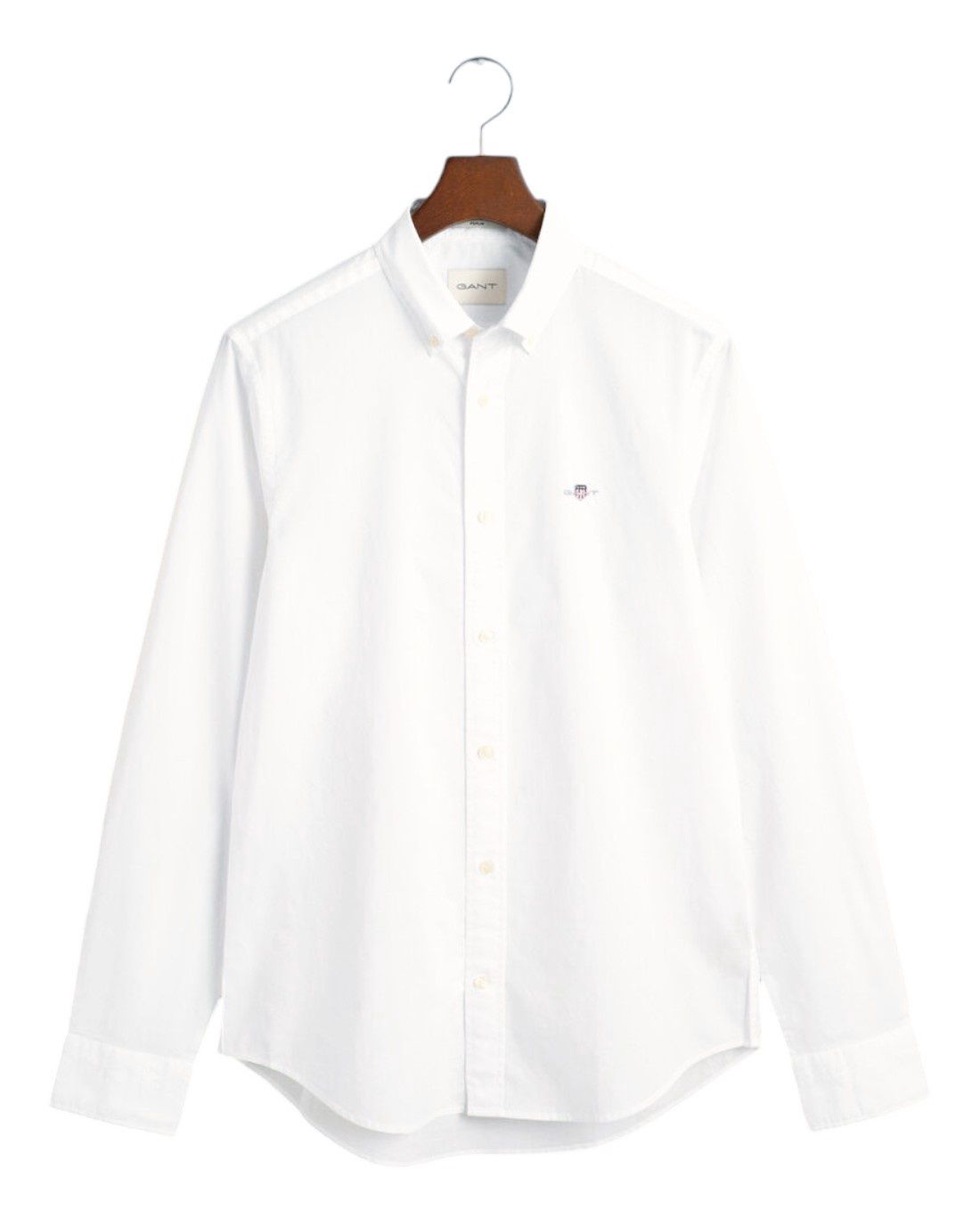 Gant | Slim Long Sleeve Poplin Shirt | White, Size: S