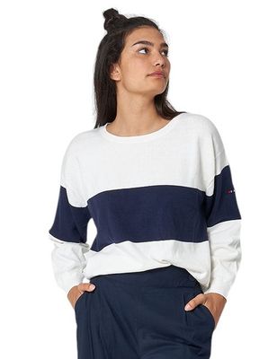 BATELA | Women&#39;s Costera Striped Knit | Navy/ Cream