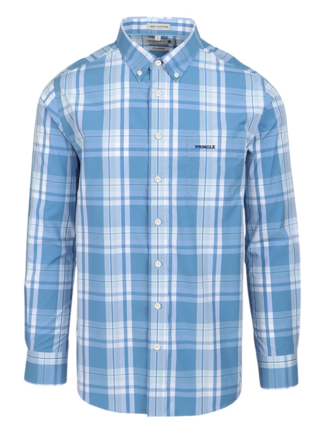 Pringle | Classic Long Sleeve Shirt | Jasper | Blue, Size: S