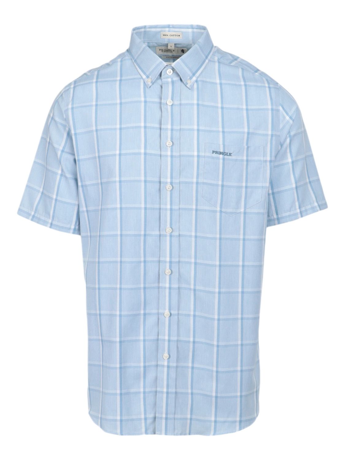 Pringle | Classic Short Sleeve Shirt | Trevor | Blue, Size: S