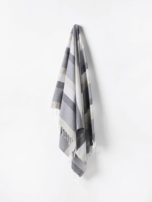 Linen House | Hammam Williamstown Beach Towel | Charcoal | 100x180