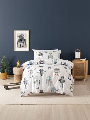Linen House | Retro Robot Duvet Cover Set | Multi