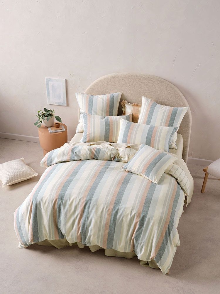 Linen House | Reverie Duvet Cover Set | Saltwater, Size: Queen - 230x200