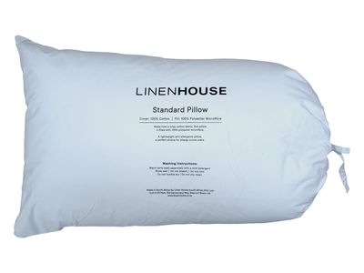 Linen House | Siliconised Microfibre Pillow | Cotton Casing, Size: Standard - 45x70