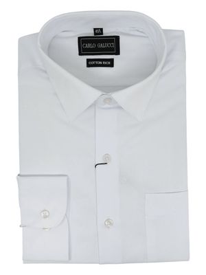 Carlo Galucci | Classic Long Sleeve Shirt CK1159 | White Self-Stripe