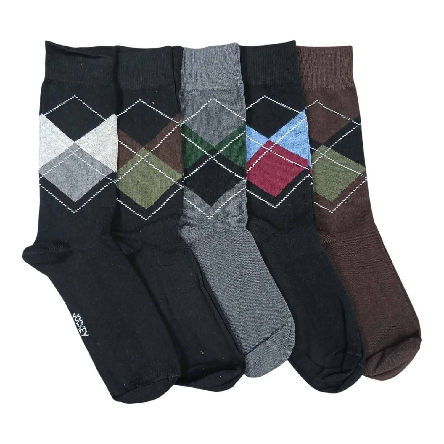 Jockey | Argyle 5 Pack Socks | 7-10