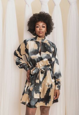 Fluidity | Mini Baroque Dress | Blue Cloud