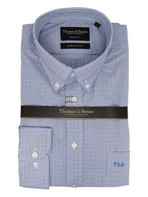 Thomas &amp; Benno | Classic Long Sleeve Shirt | Light Blue Check