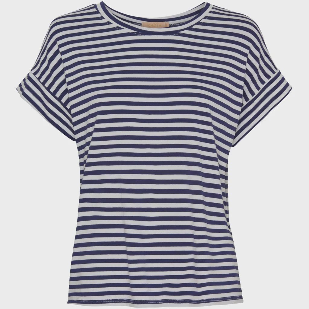 Marta Du Chateau | Mdc Lotte T-Shirt | Navy Stripe, Size: S/M