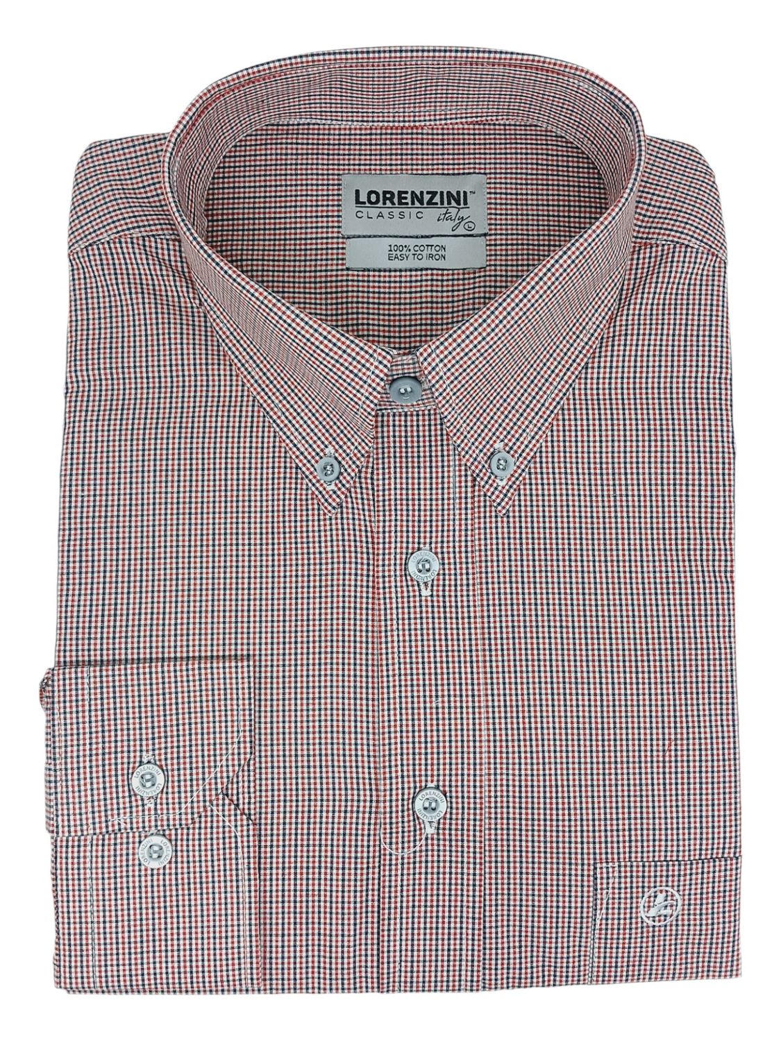 Lorenzini | Classic Long Sleeve Shirt | LO50/649 | Red, Size: S