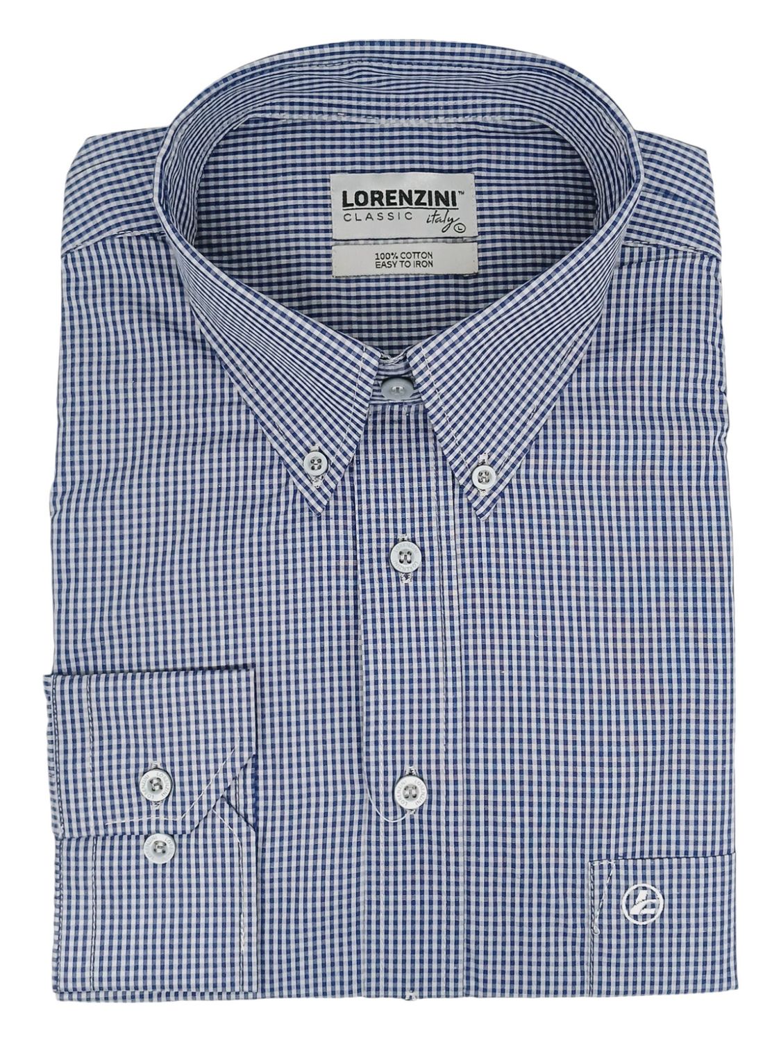 Lorenzini | Classic Long Sleeve Shirt | LO50/364 | Navy, Size: S