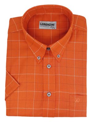 Lorenzini | Classic Short Sleeve Shirt | LS50/99 | Rust Check