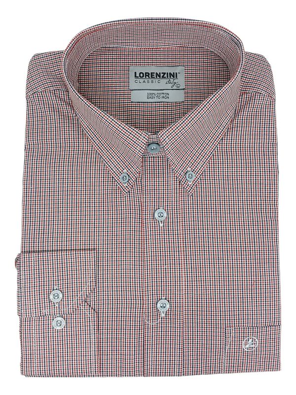 LORENZINI Size L White Textured Cotton Tuxedo Long Sleeve Shirt