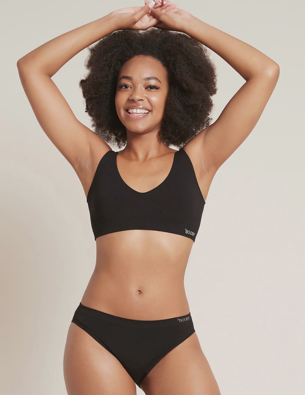 Boody | Bamboo Shaper Crop Bra | Black, Size: XL