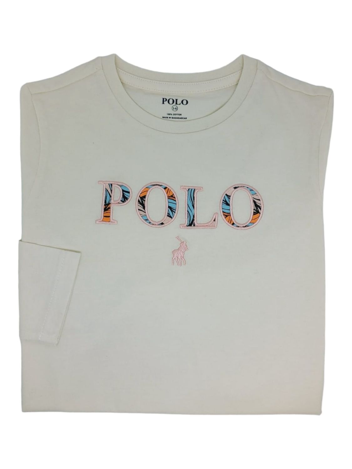 Polo | Girls Lily Long Sleeve T-Shirt | Milk, Size: 2-3yrs