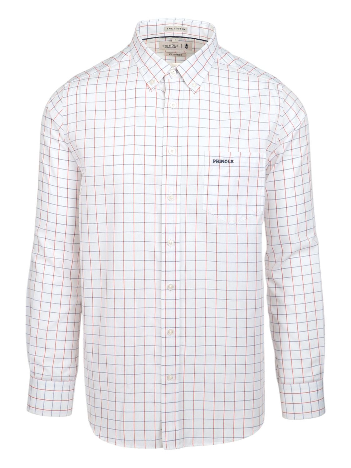 Pringle | Classic Long Sleeve Shirt | Ezekiel | White, Size: S