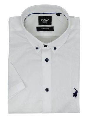 Polo | Luther Short Sleeve Shirt | Textured | White