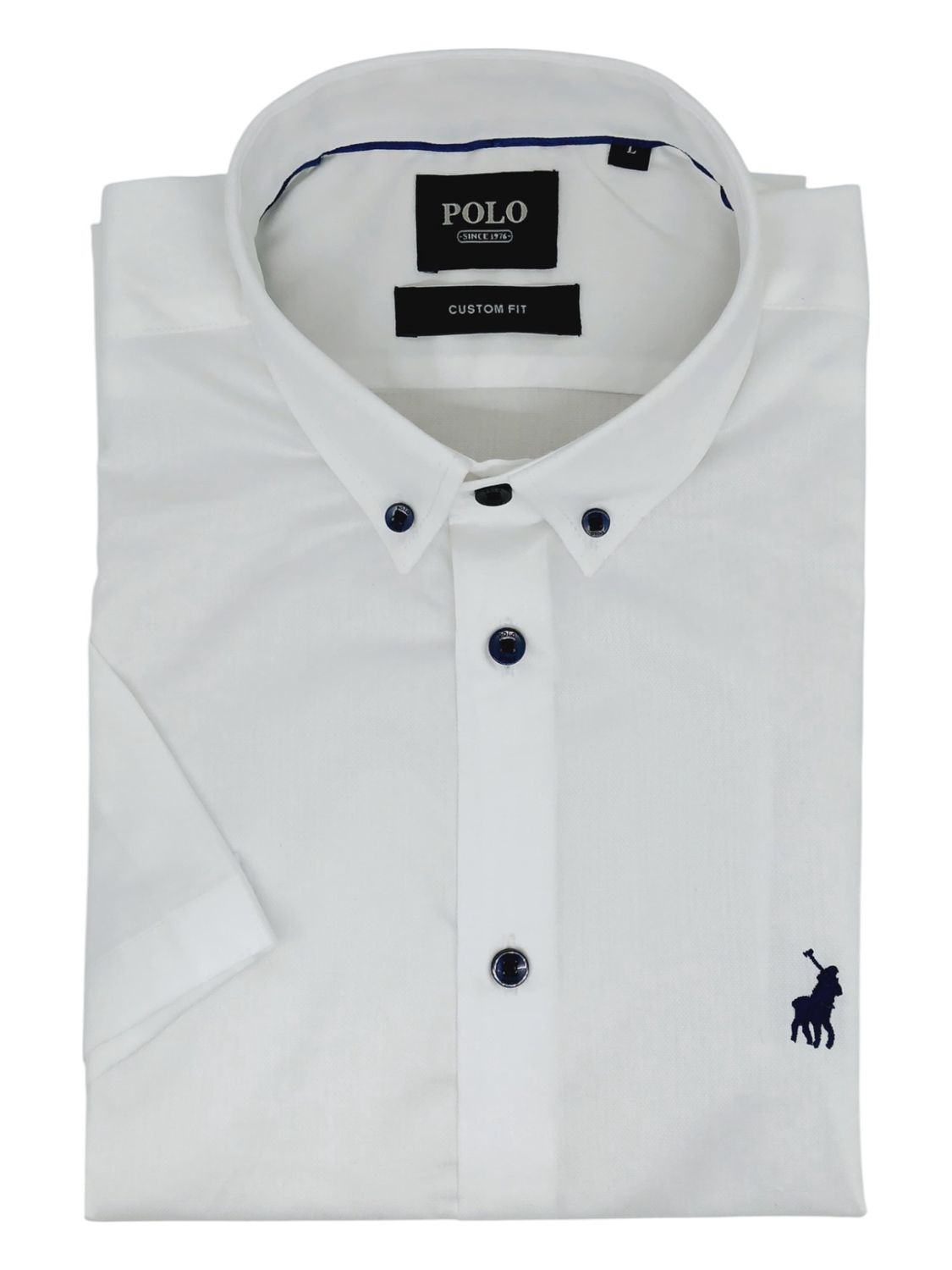 Polo | Luther Short Sleeve Shirt | Textured | White, Size: S