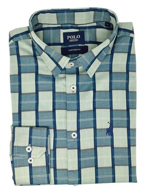 Polo | Sunny Long Sleeve Shirt | Block | Navy &amp; Green