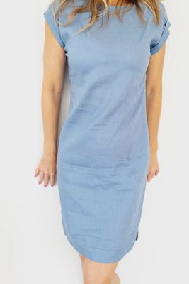 Willow | Longer Length Lily Dress | Denim Linen