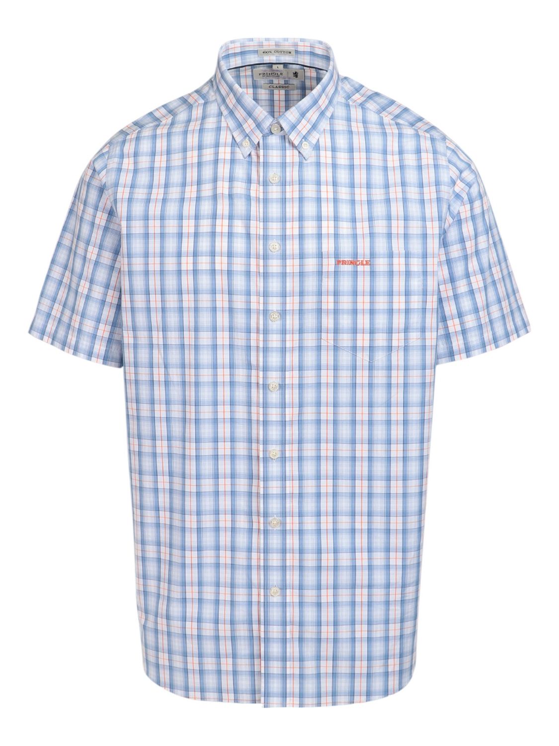Pringle | Classic Short Sleeve Shirt | Noah | Blue, Size: S