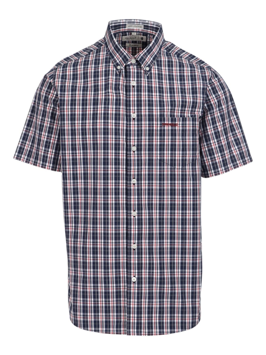 Pringle | Classic Short Sleeve Shirt | Oak | Navy, Size: S