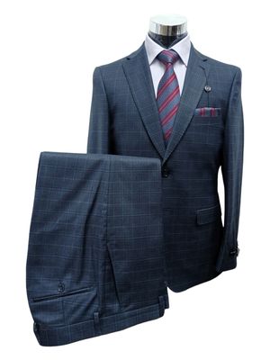 Carlo Galucci | Averado Regular 2Pc 2Btn Suit | Charcoal Check