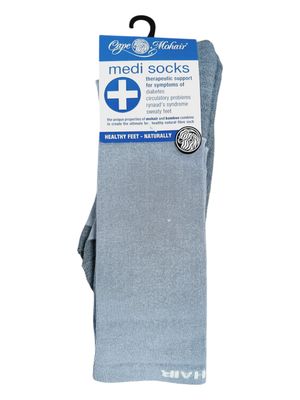 Cape Mohair | Light weight Medi Socks | Light Grey | 8-11