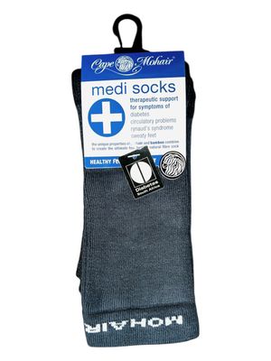 Cape Mohair | Medi Socks | Thicker Mohair | Charcoal | 4-12