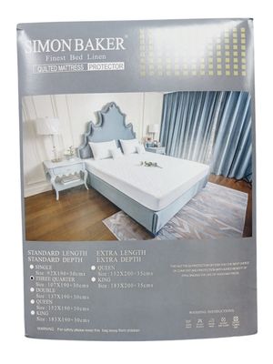 Simon Baker | Quilted Mattress Protectors | White
