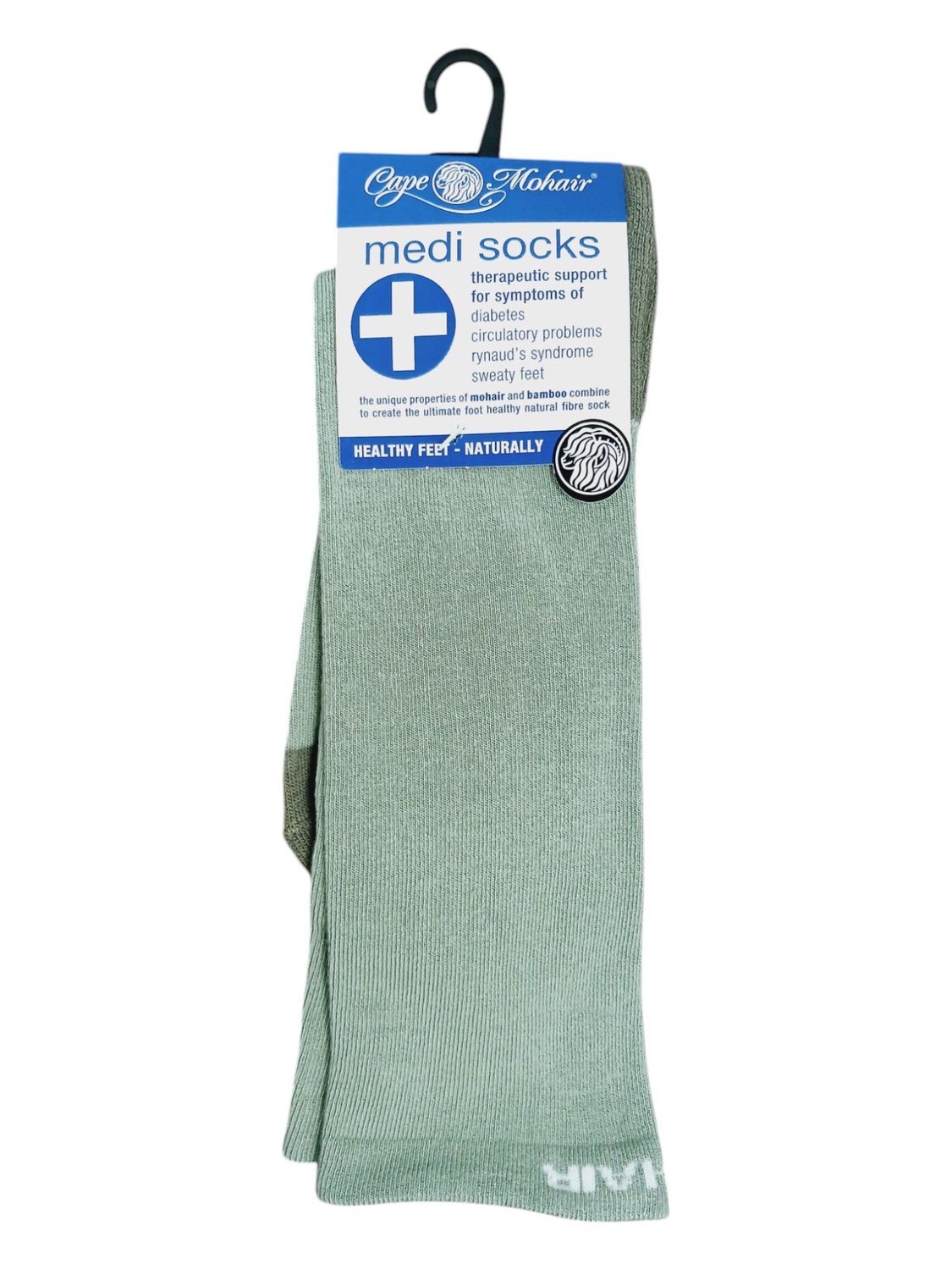 Cape Mohair | Light weight Medi Socks | Sterling | 8-11