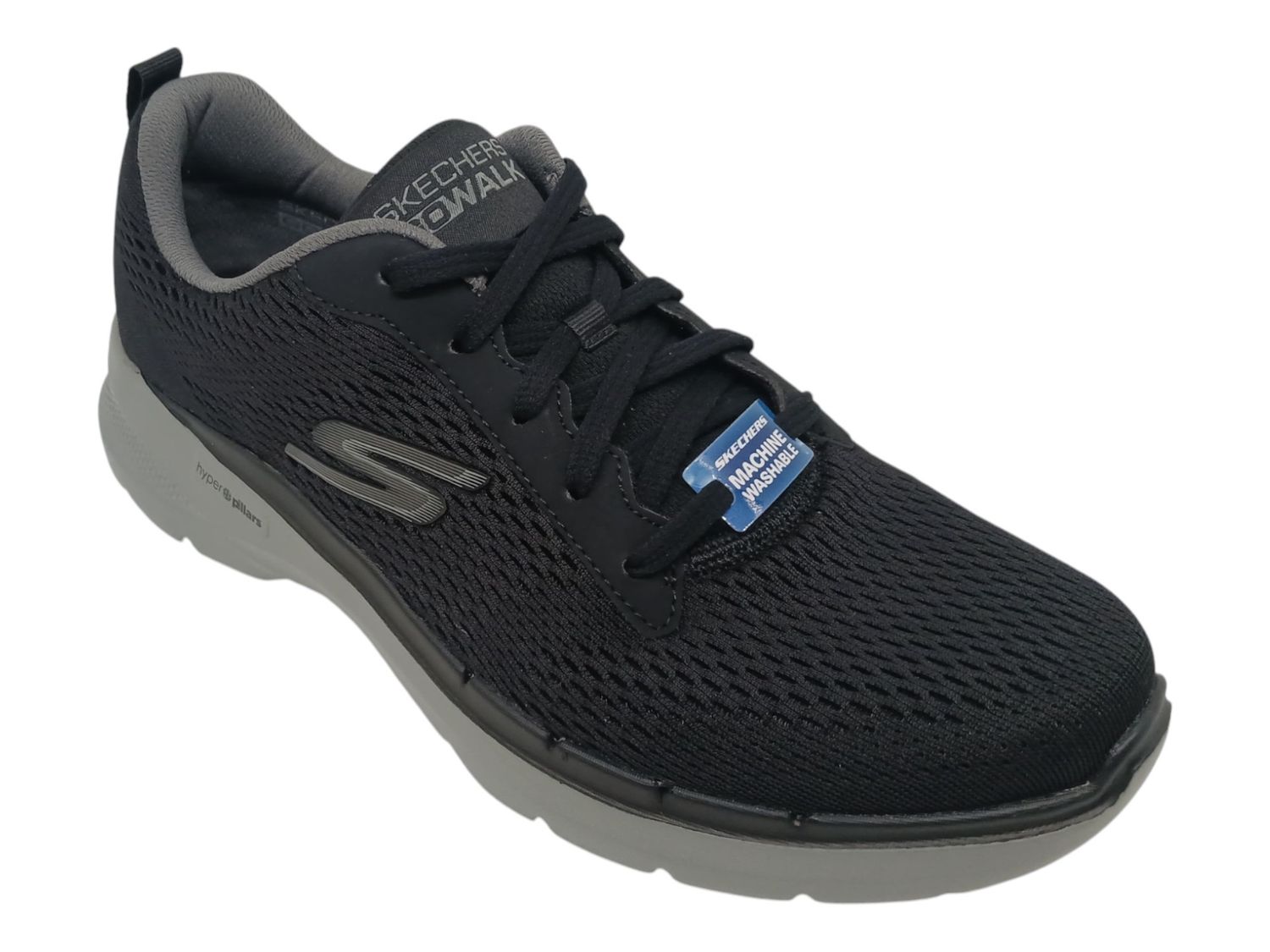 Skechers | Go Walk 6 | Black &amp; Grey, Size: 7