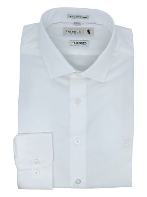Pringle | Tailored Textured Long Sleeve Shirt | Tim | White