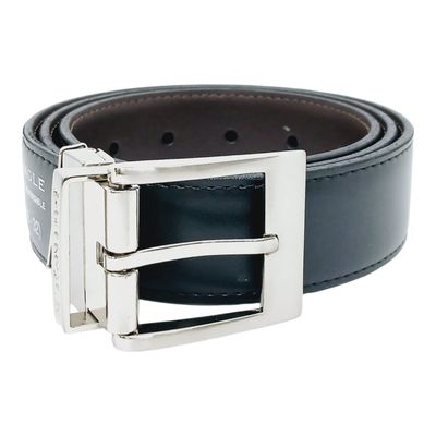 Pringle | Cedric Reversible Leather Belt | Black &amp; Dark Brown