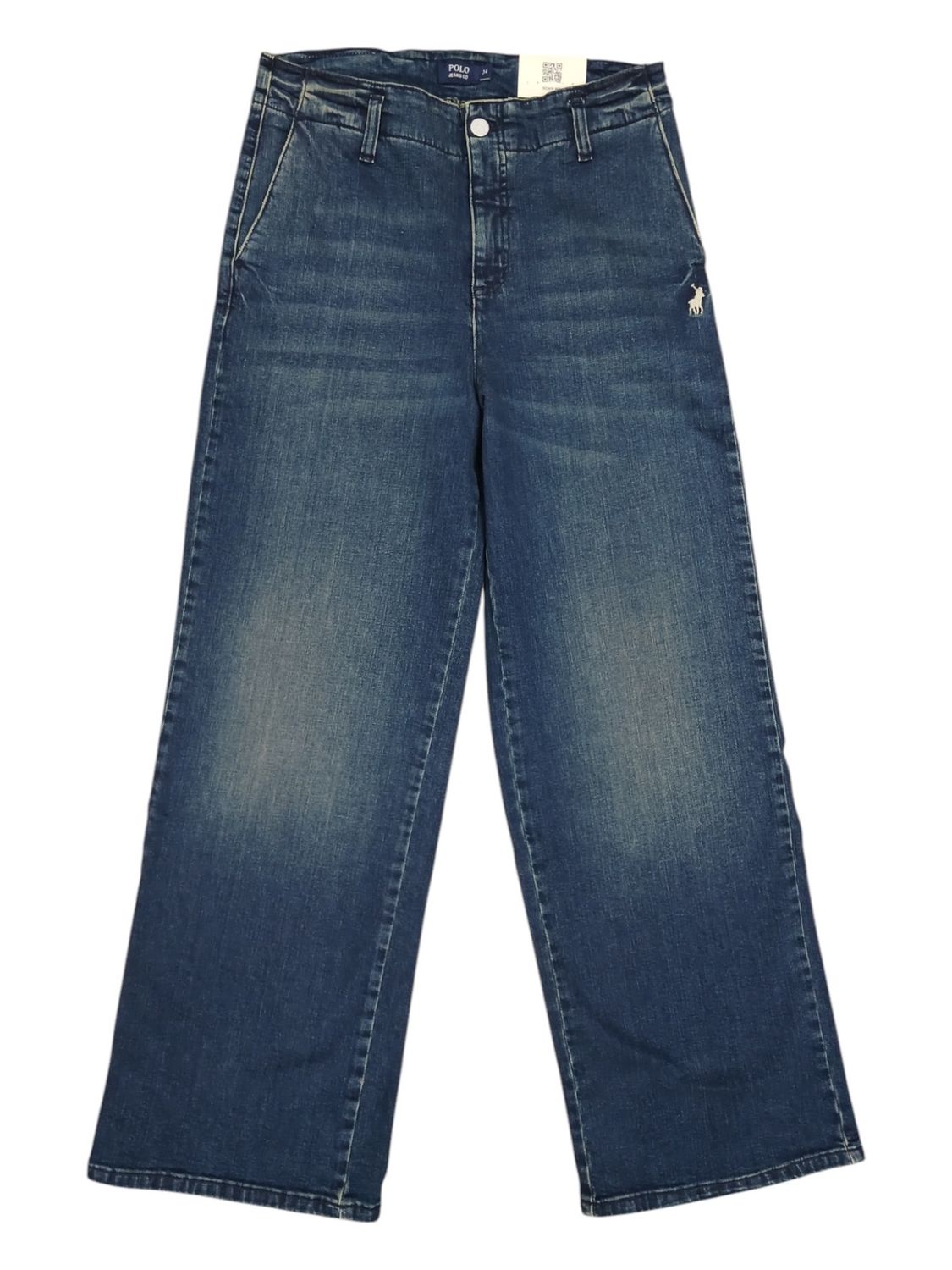 Polo | Zendaya Wide Leg Jean | Stone Wash, Size: 30