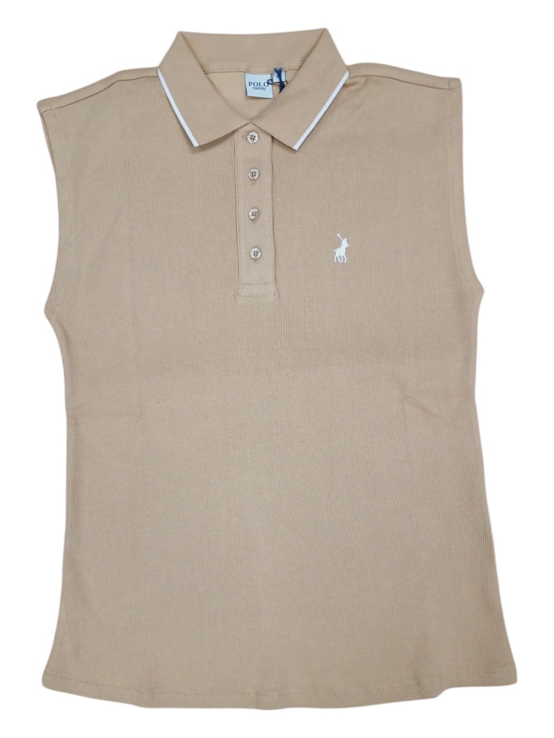Polo | wmn Dakota Ribbed Golfer | Stone, Size: XS