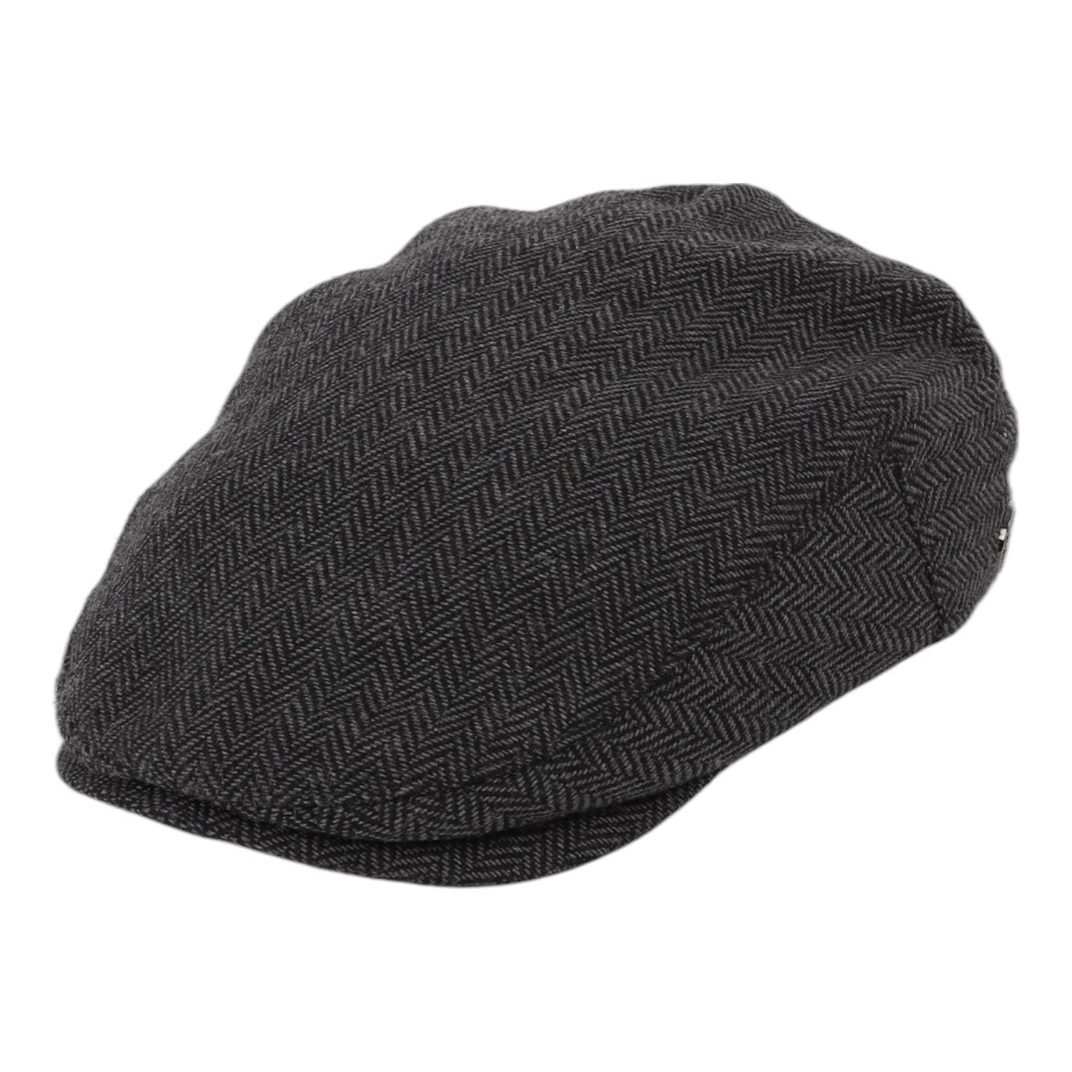 Pringle | Ivy Herringbone Newsboy Hat | Black, Size: S-M