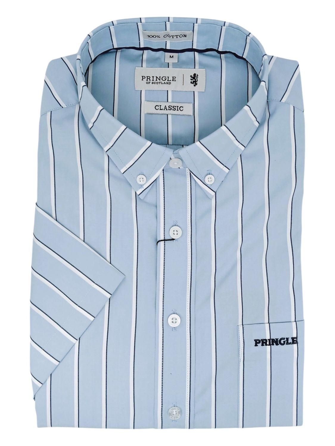 Pringle | Classic Short Sleeve Shirt | Ryan | Blue, Size: M