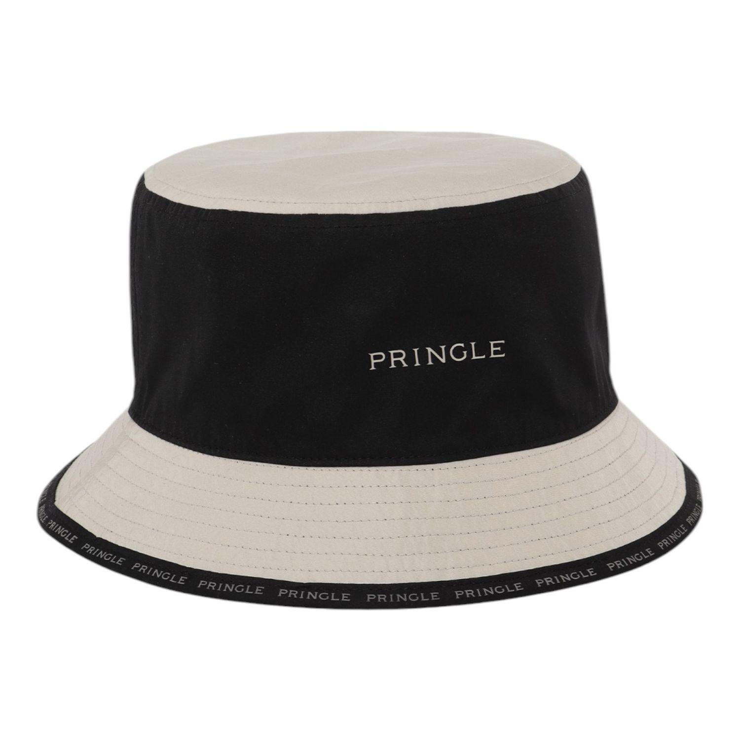 Pringle | Jason Reversible Bucket Hat | Black &amp; Stone, Size: S-M