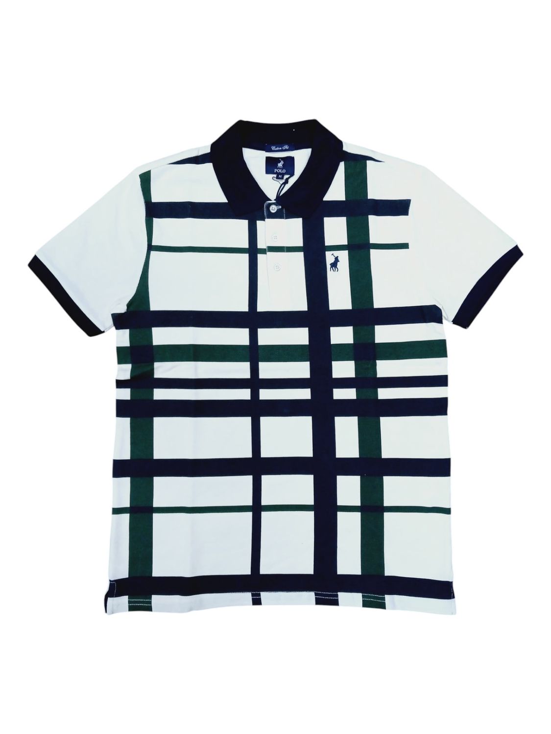 Polo | Faiz Printed Check Golfer | White, Size: M