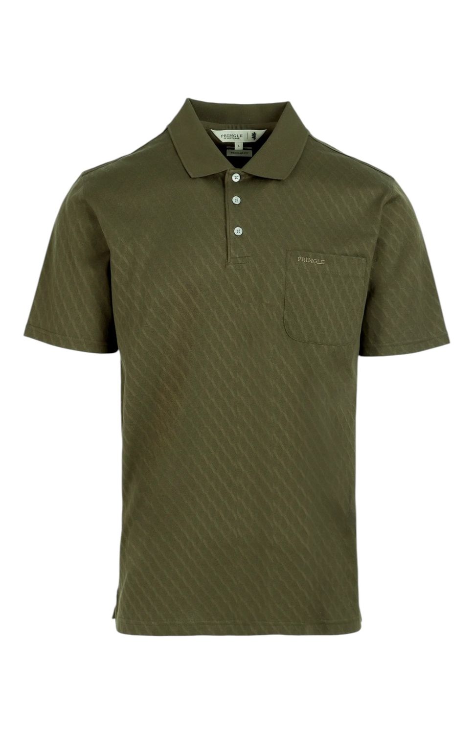 Pringle | Siya Jacquard Mercerised Golfer | Fatigue, Size: 2XL