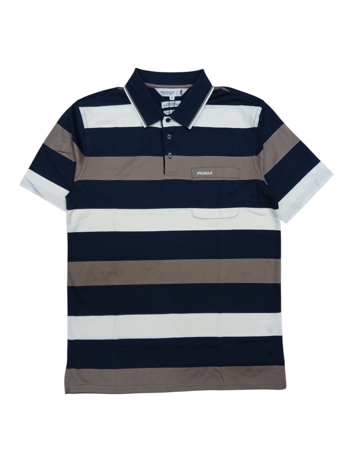 Pringle | Brennon Double Mercerised Golfer | Navy, Size: L
