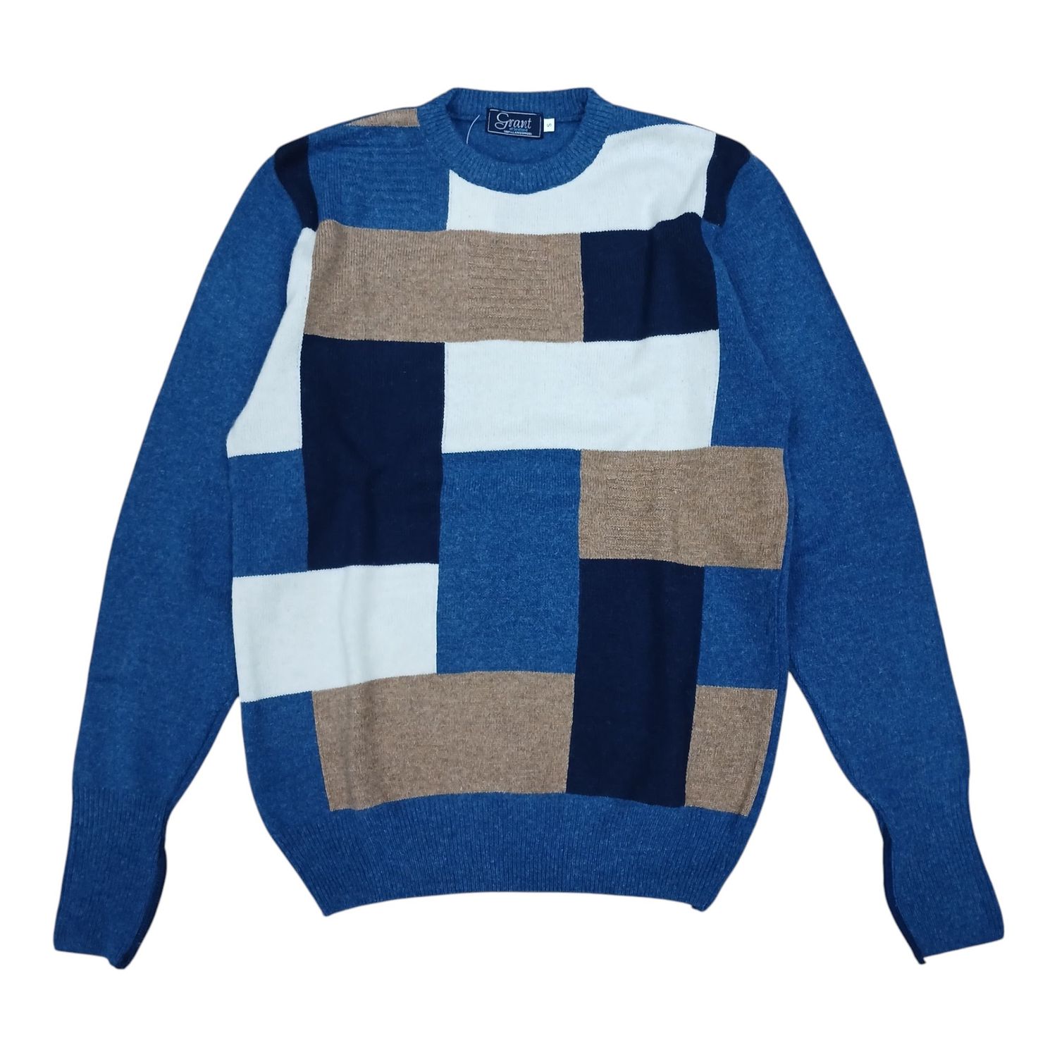 Grant | Lambswool Fancy Crew Neck Jersey | Ribbon, Size: S