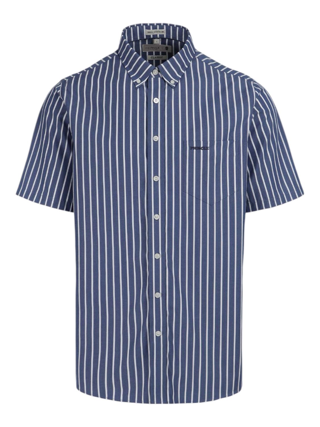 Pringle | Classic Short Sleeve Shirt | Frank | Navy, Size: M