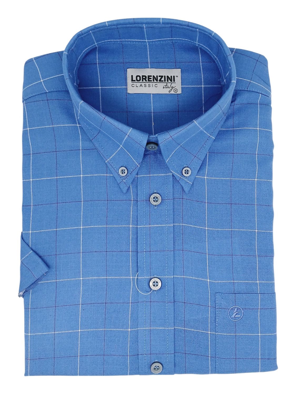 Lorenzini | Classic Short Sleeve Shirt | LS50/99 | Azure, Size: S