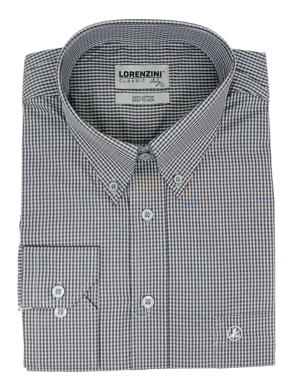 Lorenzini | Classic Long Sleeve Shirt | LO50/364 | Grey, Size: M
