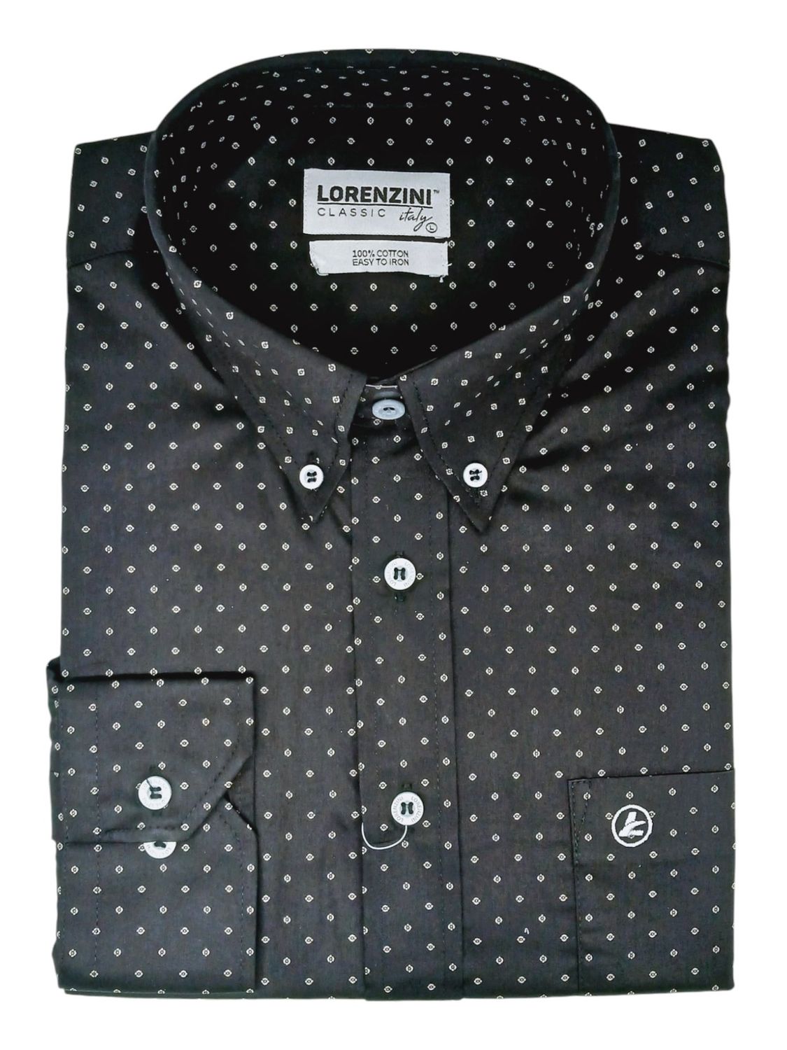 Lorenzini | Classic Long Sleeve Shirt | LO50/583 | Black, Size: S