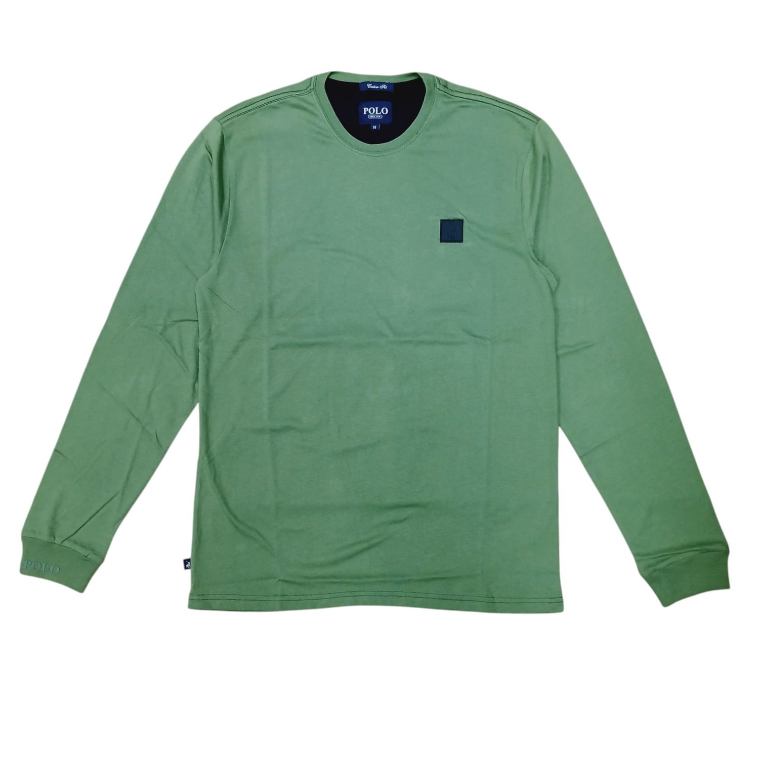Polo | Paul Essential Long Sleeve Crew Neck | Fatigue, Size: M