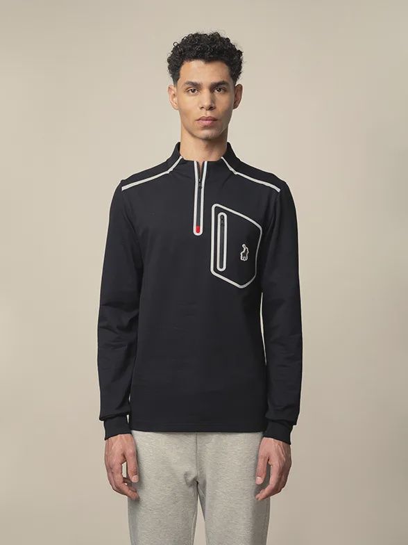 Polo | Niel Sport High Neck Sweat Top | Black, Size: M