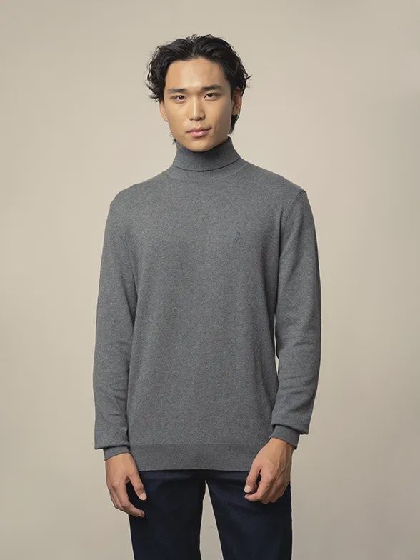 Polo | Bradley Roll neck knitwear | Grey Melange, Size: M